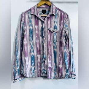 VTG Artesania Button-Up Shirt in Blue and Purple